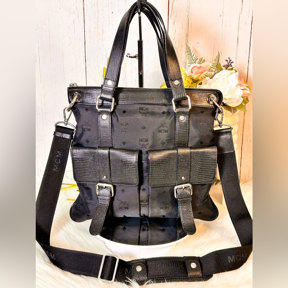 MCM *RARE* Limited Edition Black Nylon and Leather Crossbody Bag